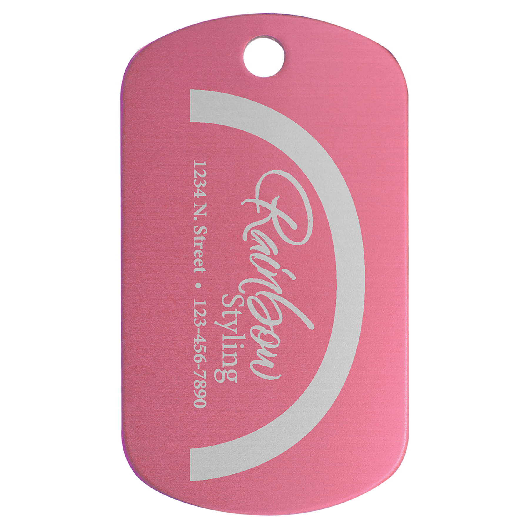 1" x 2" Pink Anodized Aluminum G.I. Tag 1