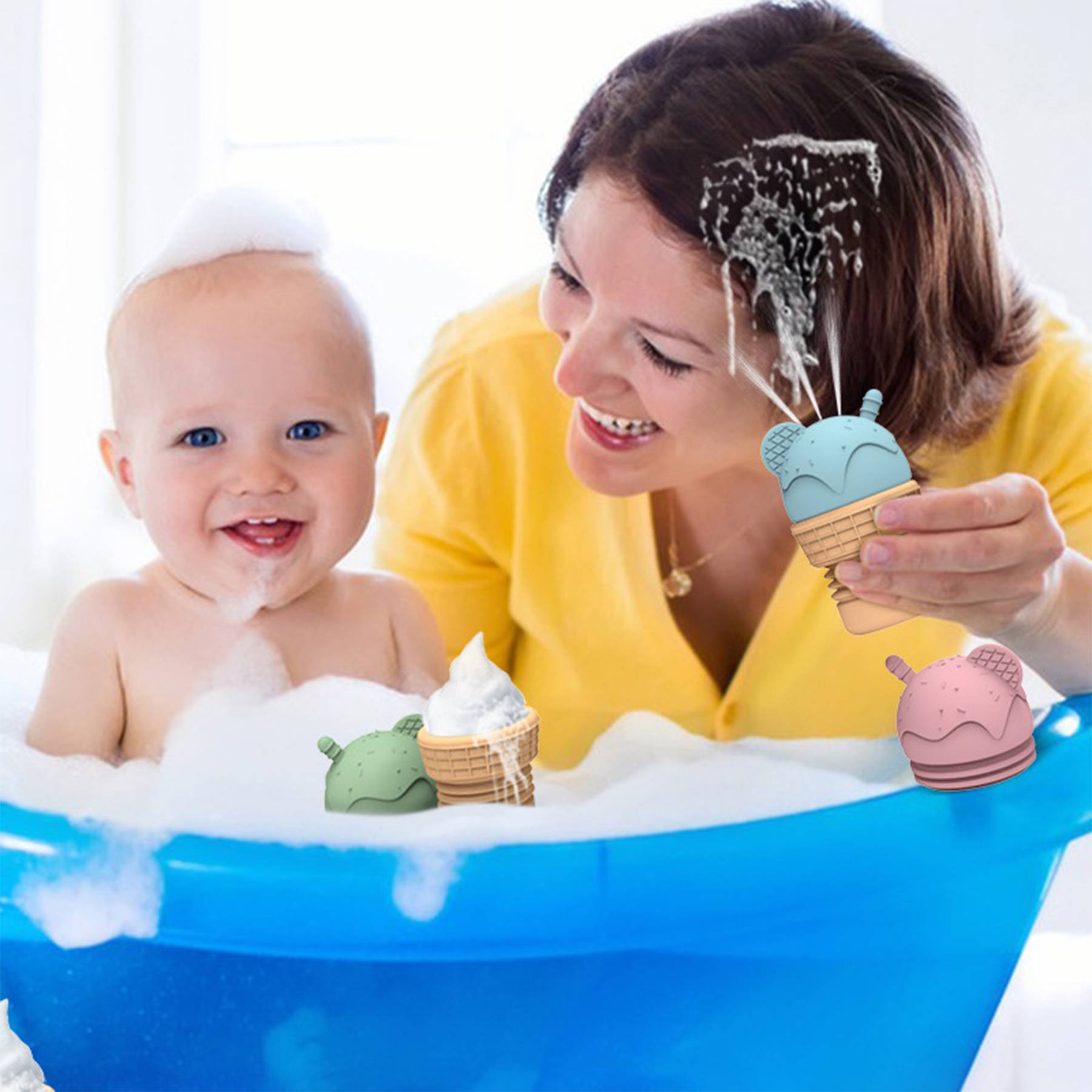 Silicone Ice Cream Bathroom Toys for Kids 5