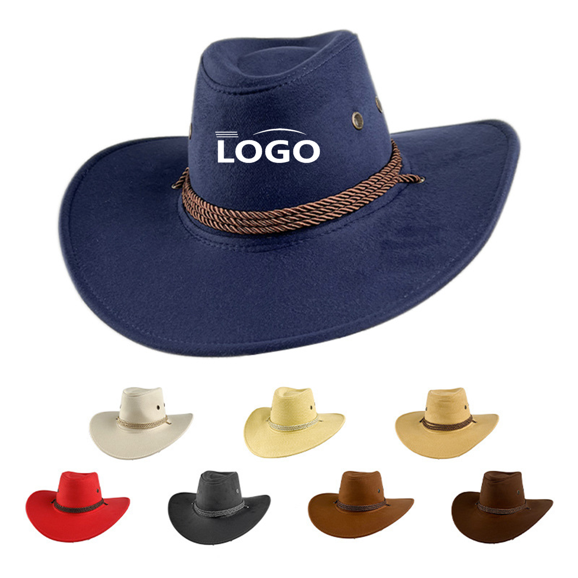 Unisex Leather Sun Protection Western Cowboy Hat 2