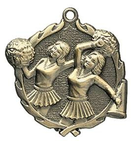 Cheerleading Wreath Medal, 2 1/2" 2