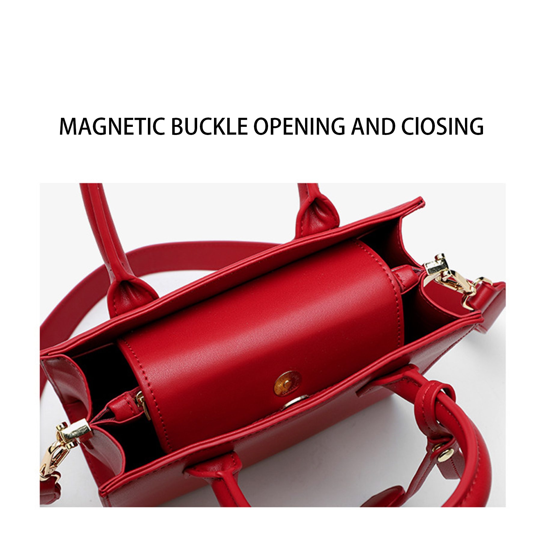 Pu Leather Kelly bride marry messenger bag red women 5