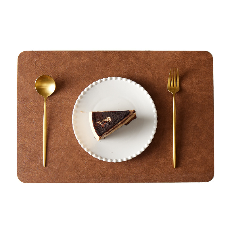 Faux Leather Waterproof Reversible Table Mats for Dining Table 8