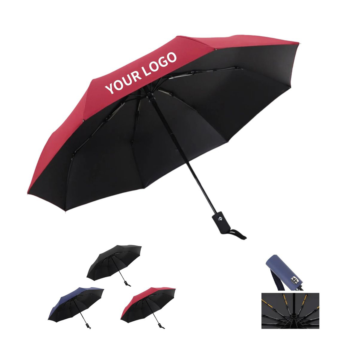 Pongee Inverted Umbrella with Drip Free Reverse Folding 2
