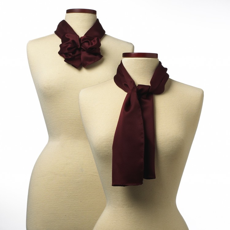 Maroon Silk 10" x 54" Scarf 2