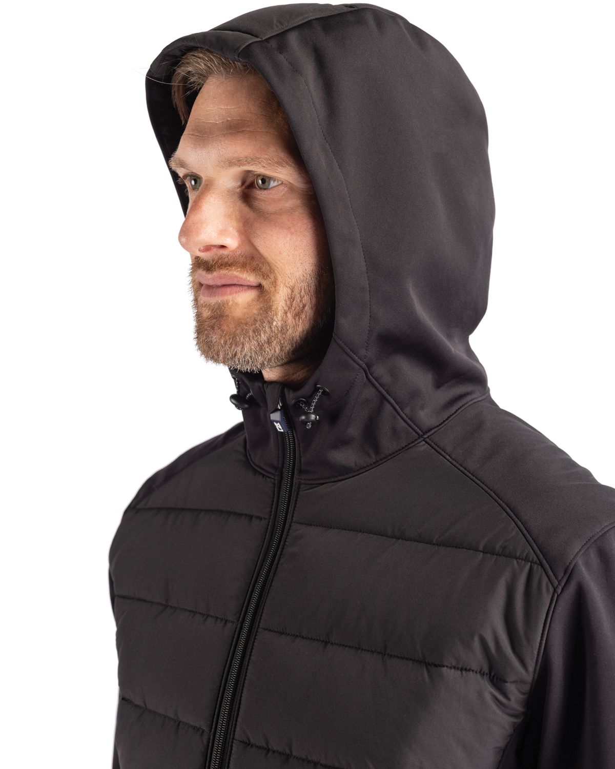 Cutter & Buck Evoke Epic Versatility Recycled Hybrid Softshell Mens Big & Tall Full Zip Hooded Jacket Big & Tall 12