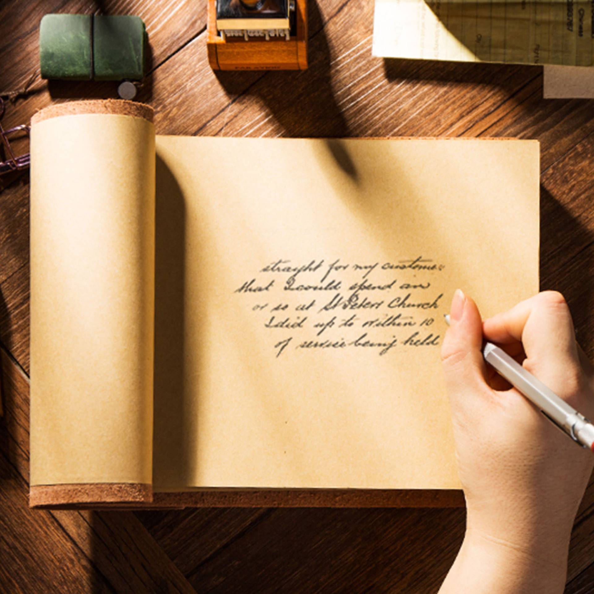Genuine leather strap notebook 4