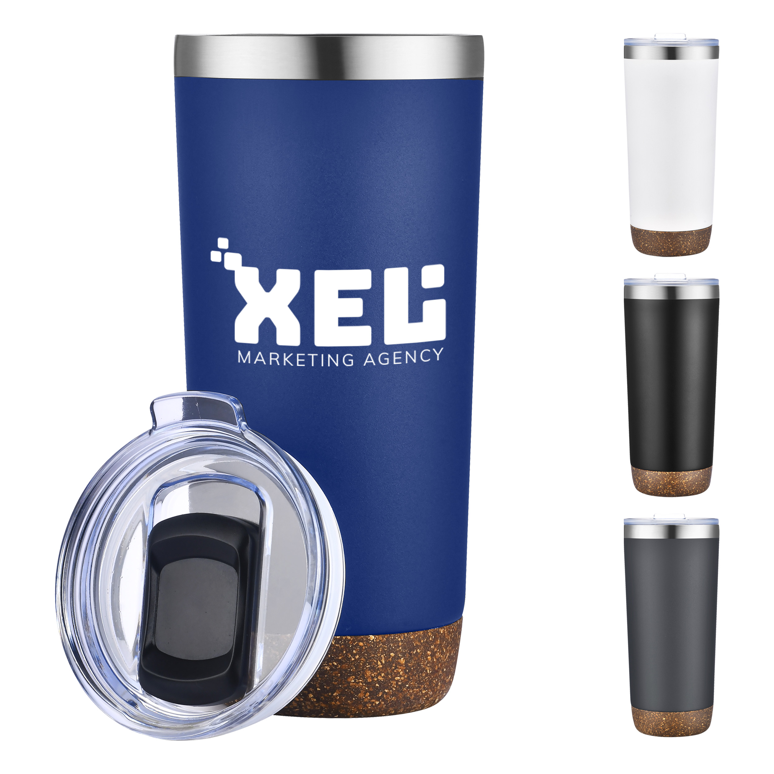 22 oz. Stainless Steel Tumbler with Cork-Accented Base 1