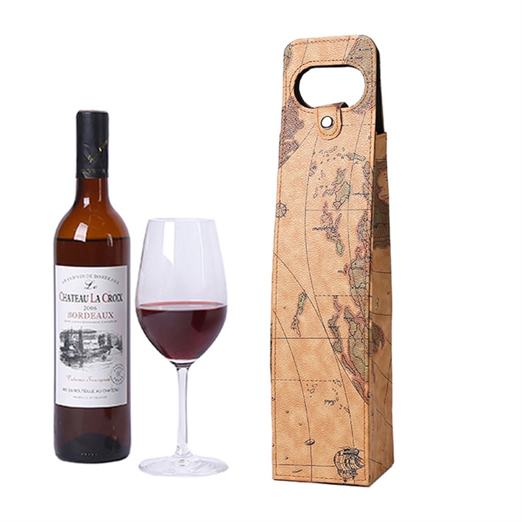 PU Leather Resuable Wine Tote Bag 4