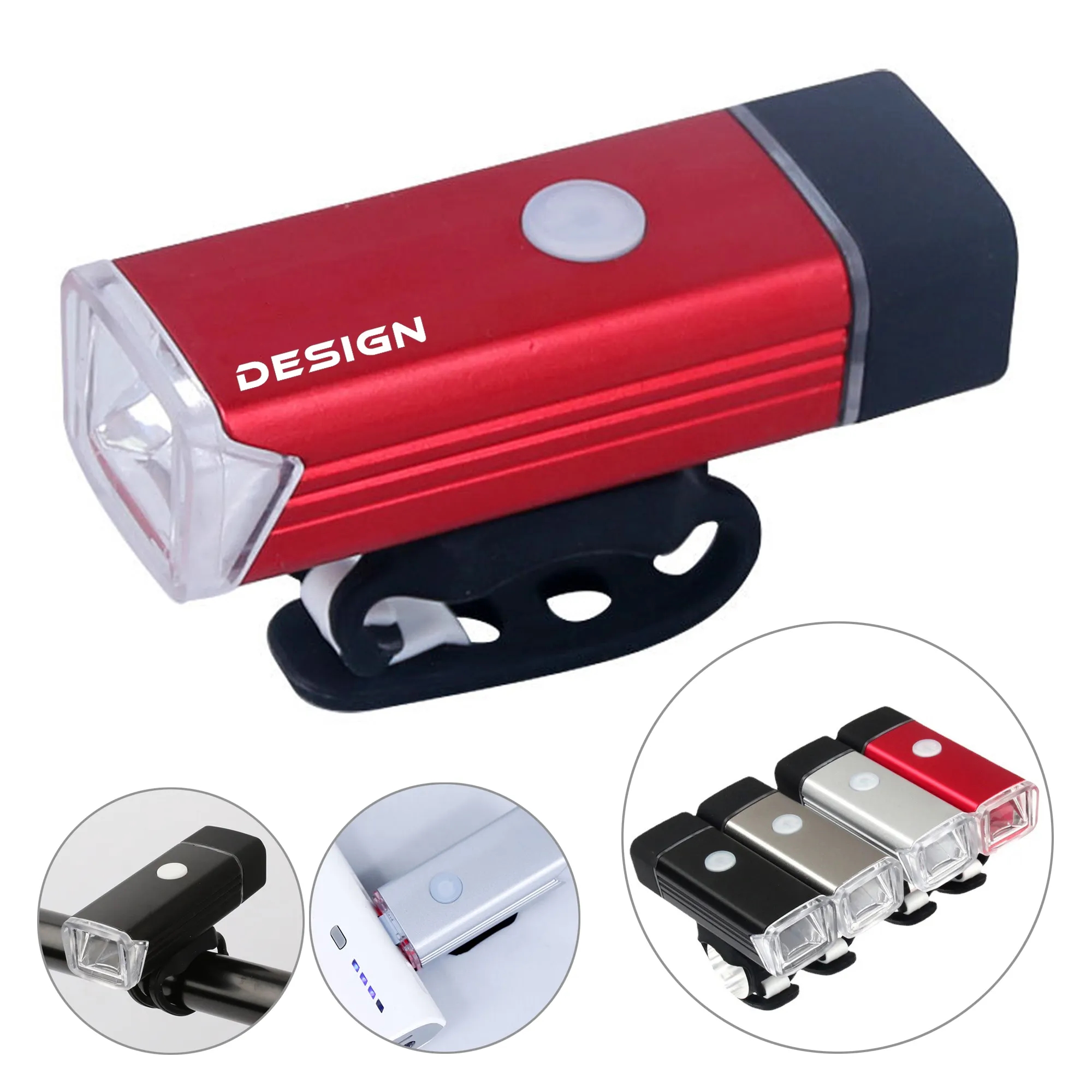 LED Rechargeable Bike Headlight Adjustable Night Light 3