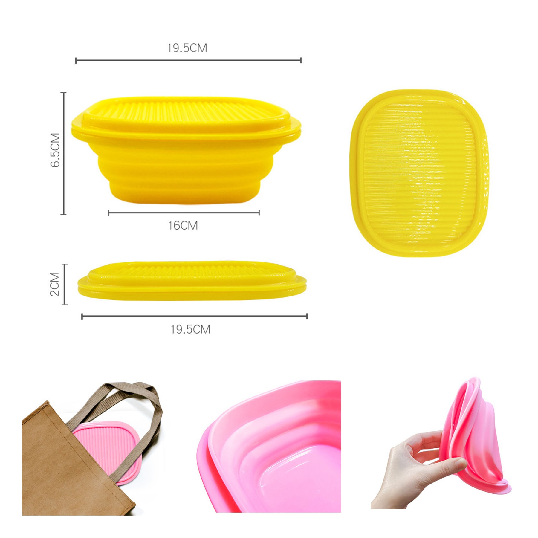 Outdoor Picnic Silicone Folding Lunch Box 2
