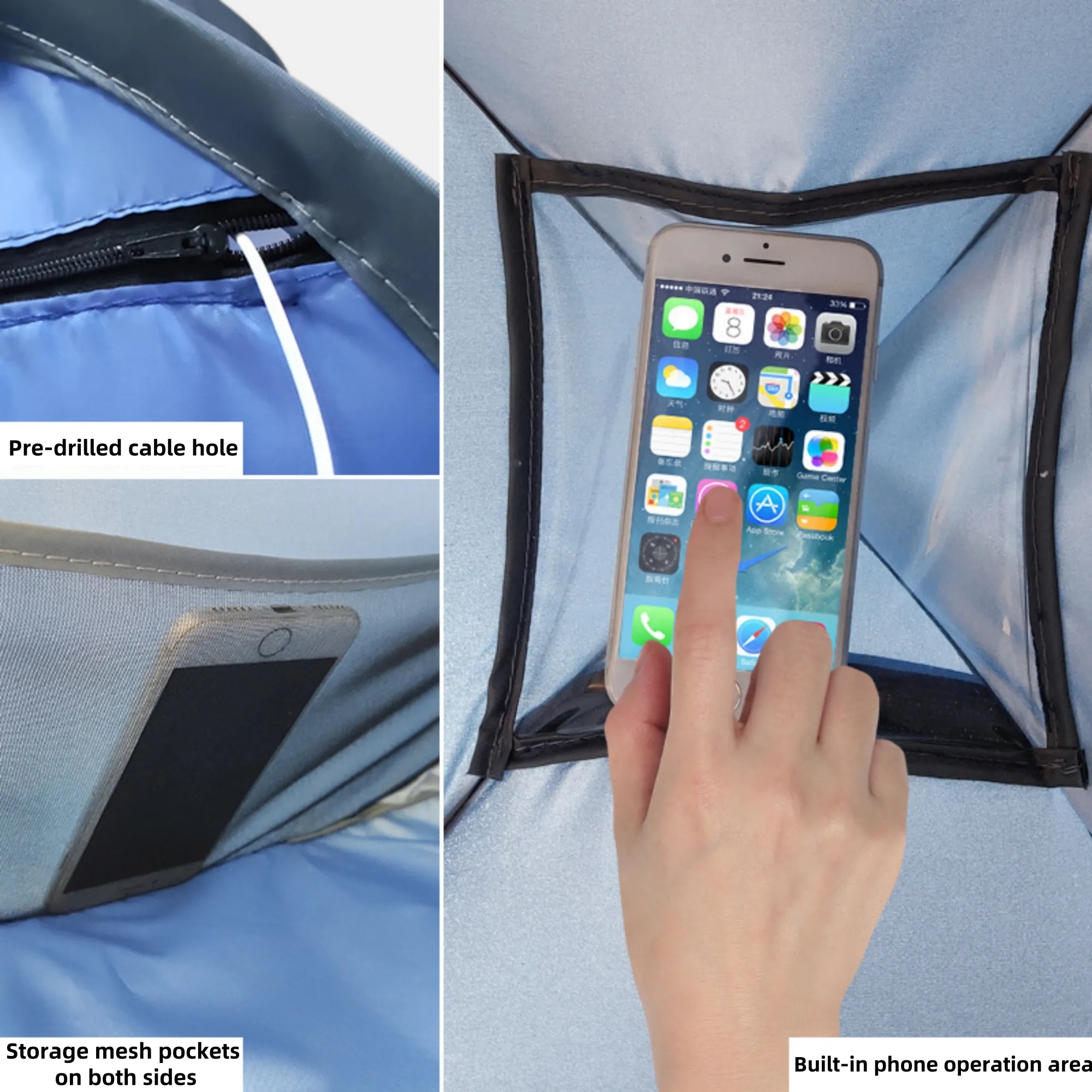 Taffeta Beach Sun Protection Headrest Tent 10