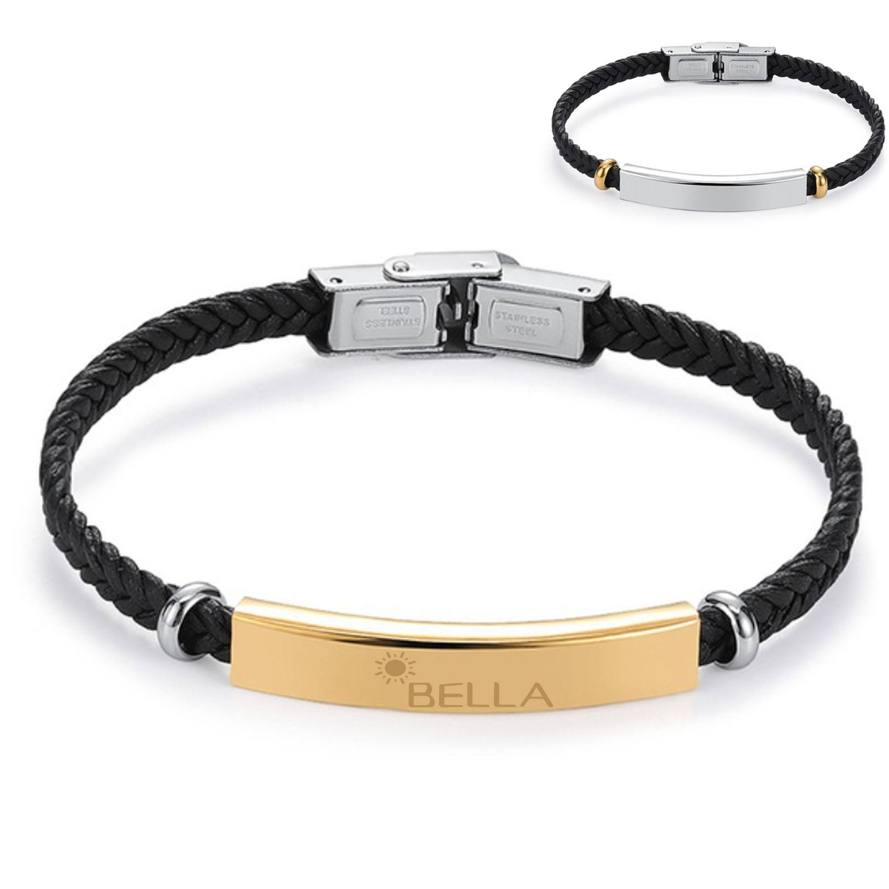 Personalized Custom Leather Rope Bracelet 2