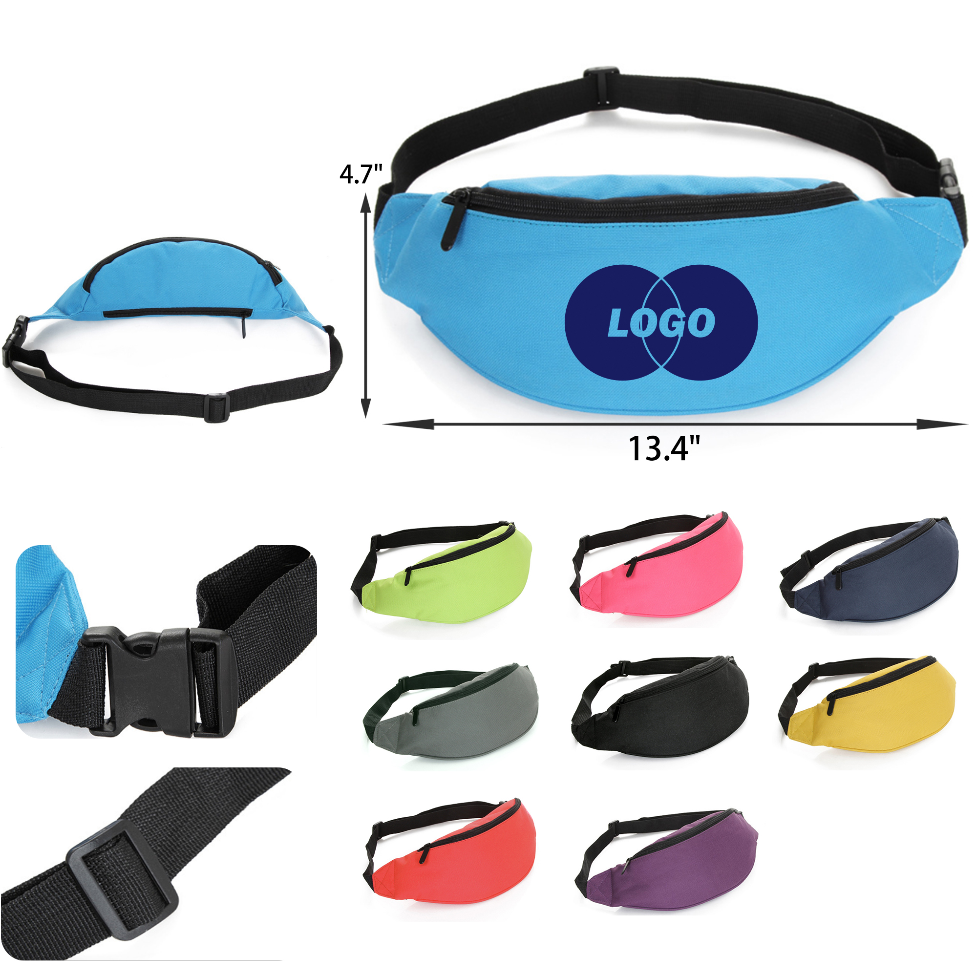 MOQ 50 PCS Versatile Outdoor Sports Canvas Waist Bag 4