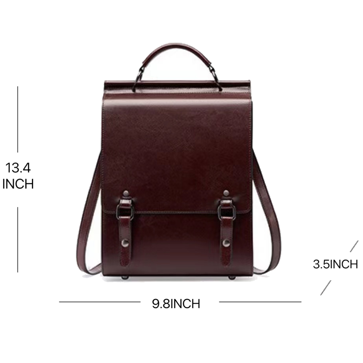 Genuine Leather Ladies Vintage Large Black College Backpacks 2