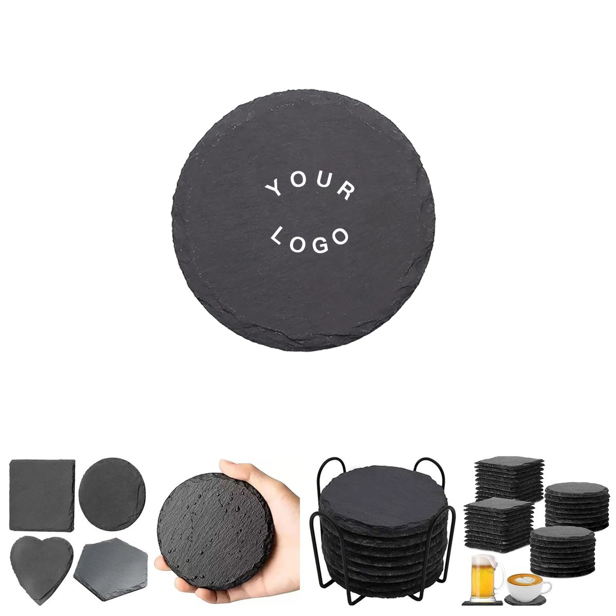Natural Stone Coaster with Rustic Slate Texture 2