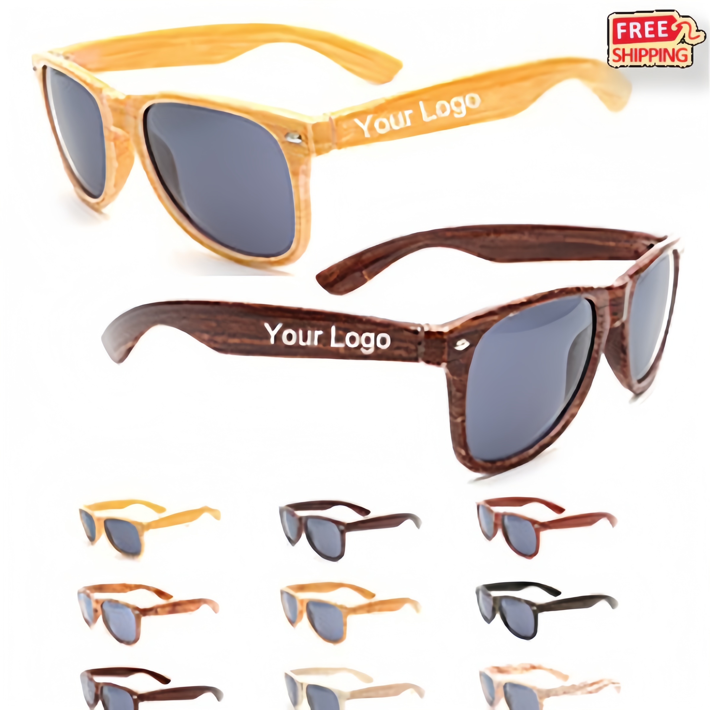 UV400 Wood Grain Sunglasses 4