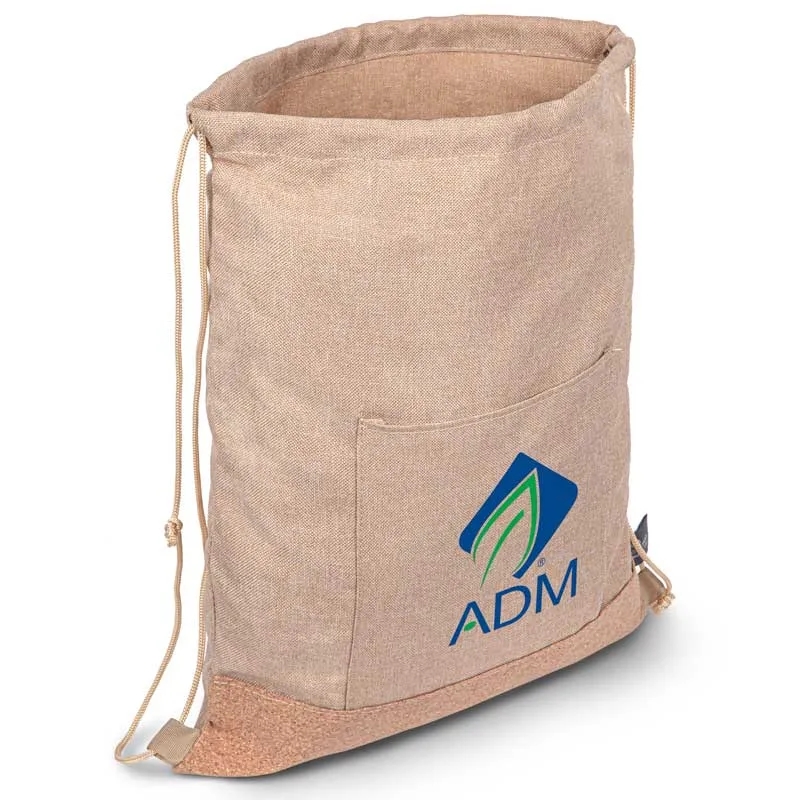 Taylor RPET Drawstring Backpack - Khaki