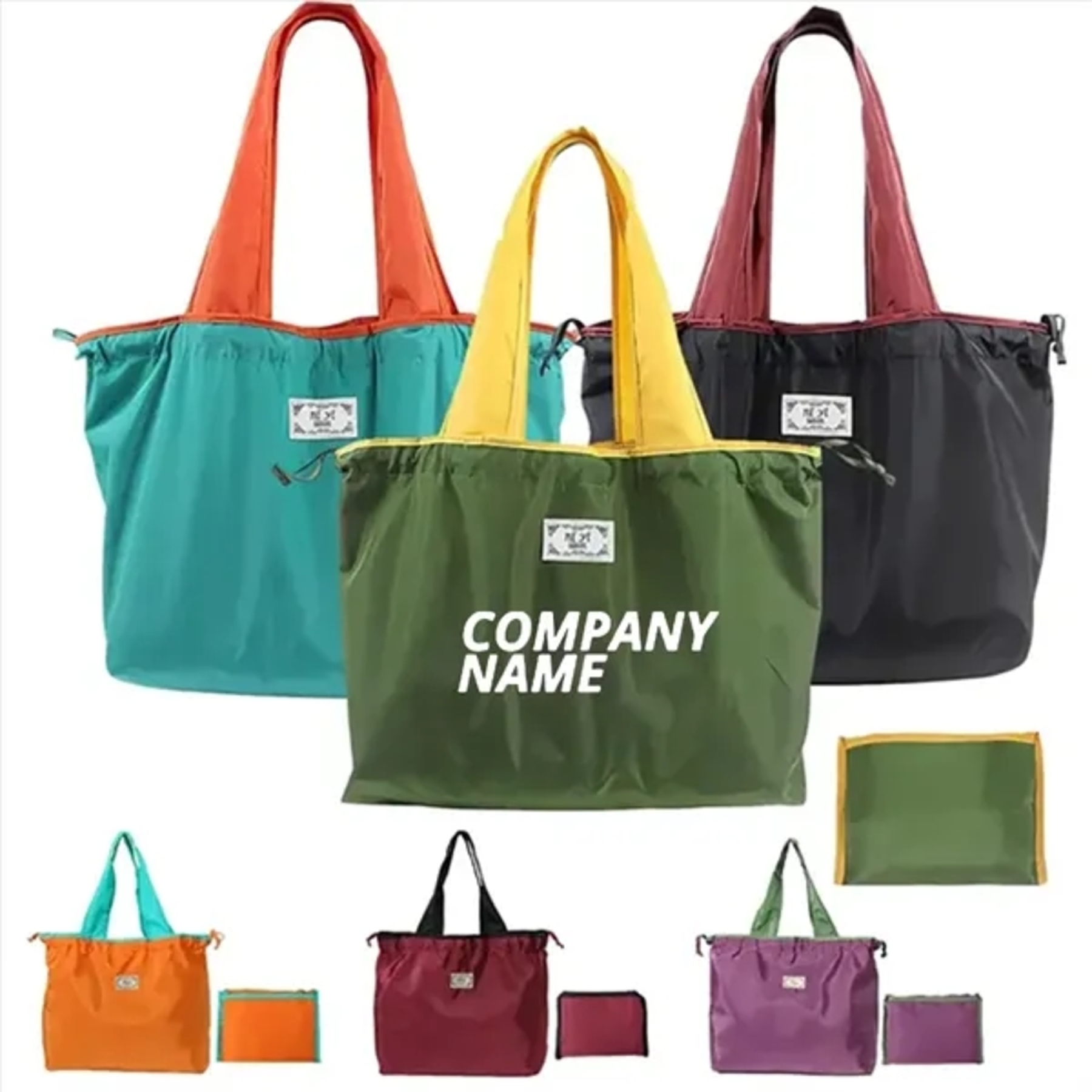 Shopping Tote Bag with Drawstring Closure
 2