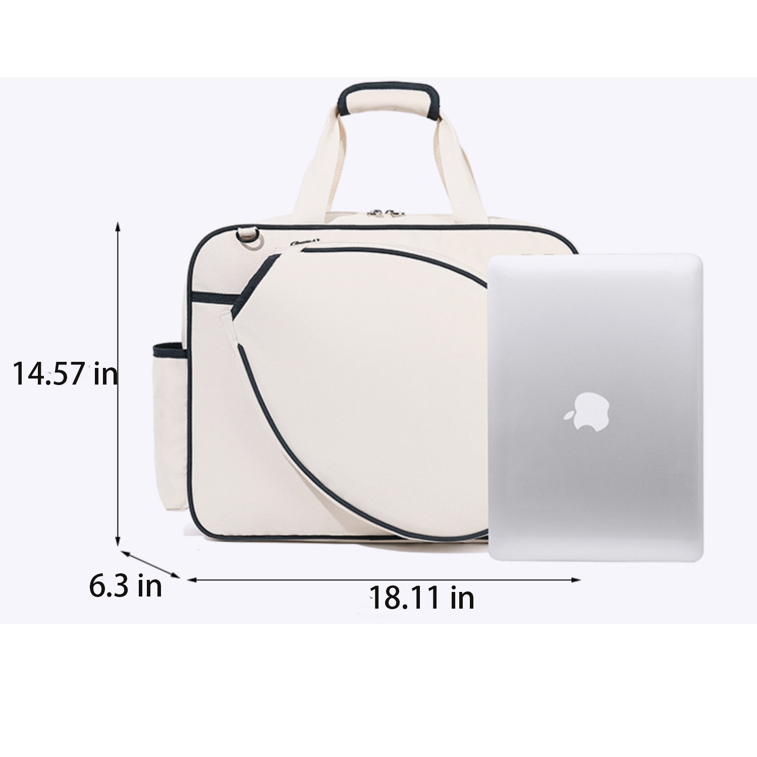 Wipeable Tennis Racket Shoulder Pickleball Gym Tote Bag 4