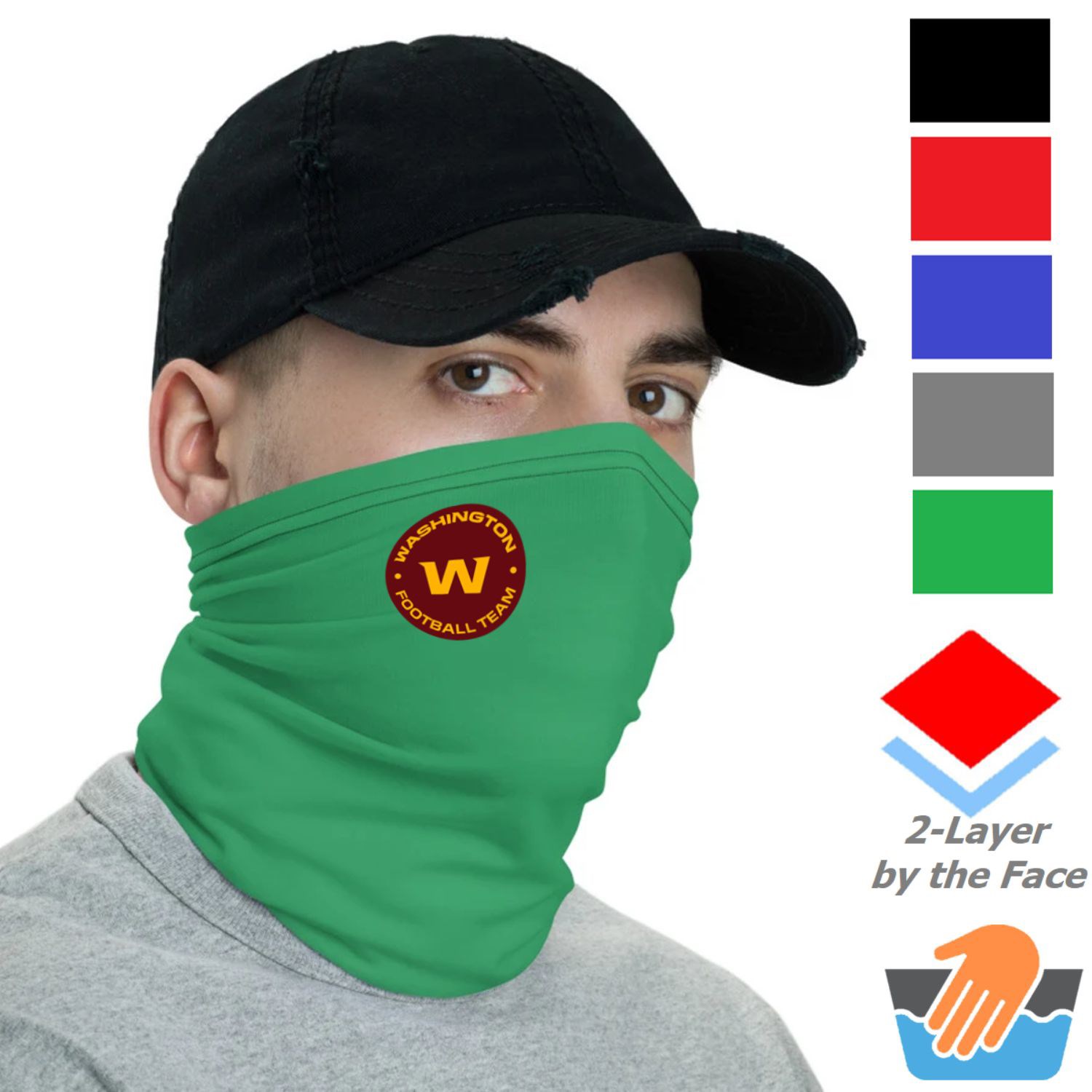 Polyester Neck Gaiter w/ Custom Logo Safety Face Bandana 3