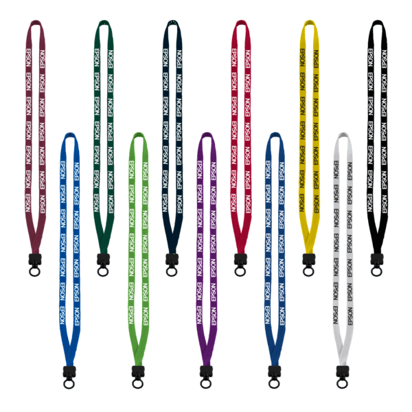 1/2" Cotton Lanyard with Plastic Clamshell & O-Ring 1