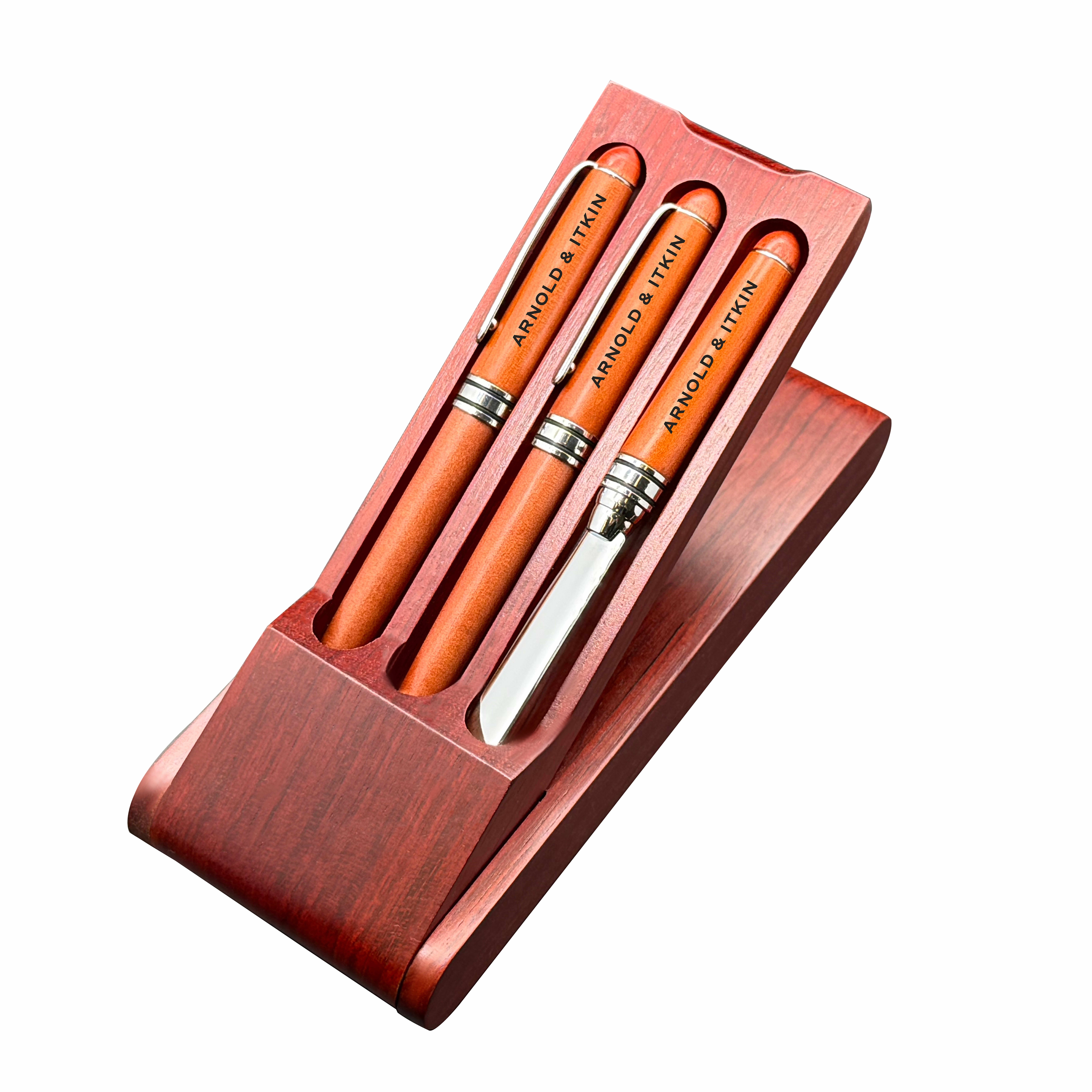 Premade Wooden Pen Set - Terrific Timber-1C Ballpoint Pen, Lead Pencil & Letter Opener 2