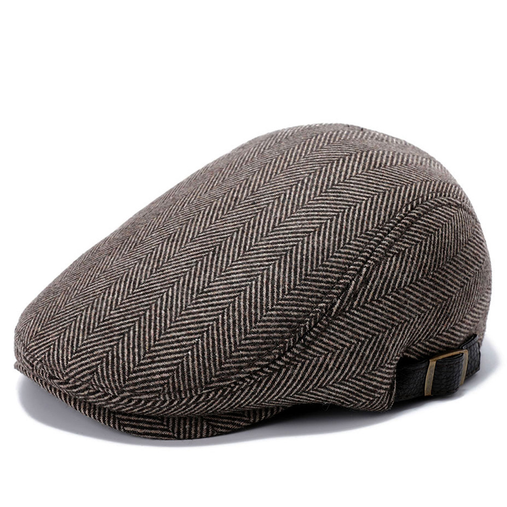 Men Woolen Beret Flat Ivy Cap Painter Newsboy Hat 10