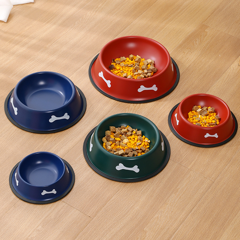 Pet Dog Basics Stainless Steel Non-Skid Water And Food Bowl 4