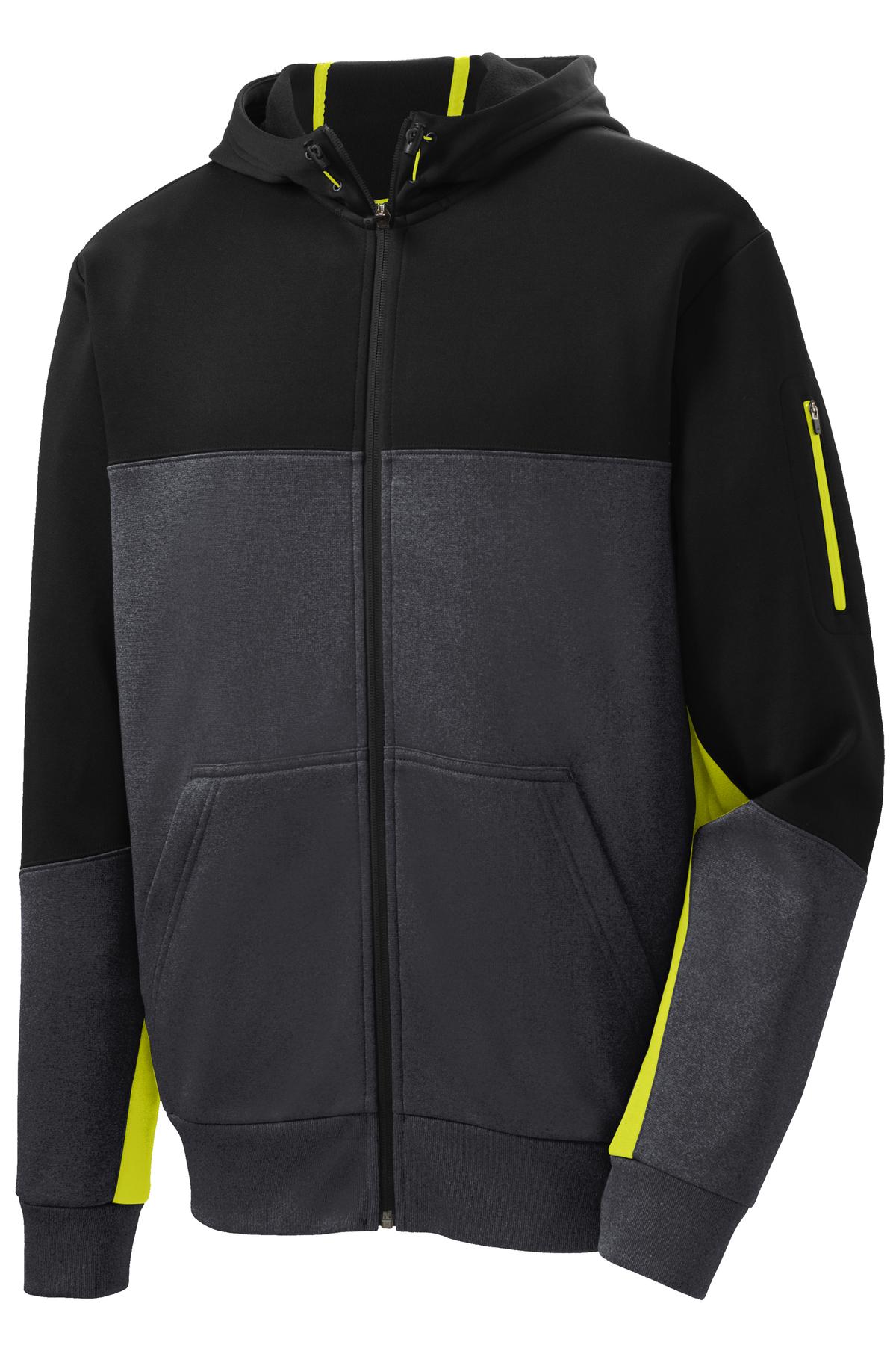 Sport-Tek Tech Fleece Colorblock Full-Zip Hooded Jacket. ST245 39