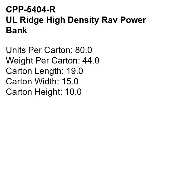 UL RIDGE HIGH DENSITY RAV POWER BANK 10