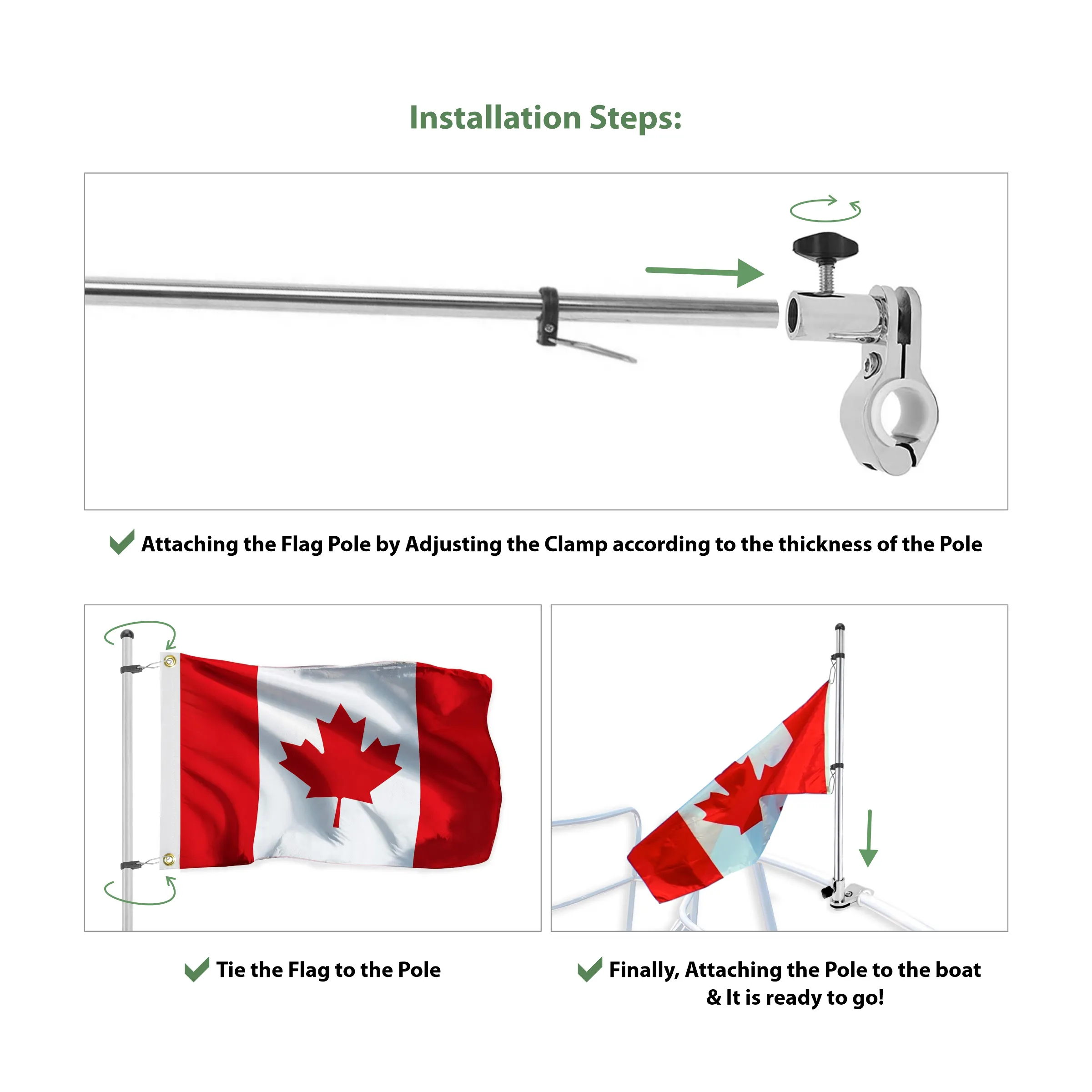 37" Heavy Duty Boat Flag Pole 13