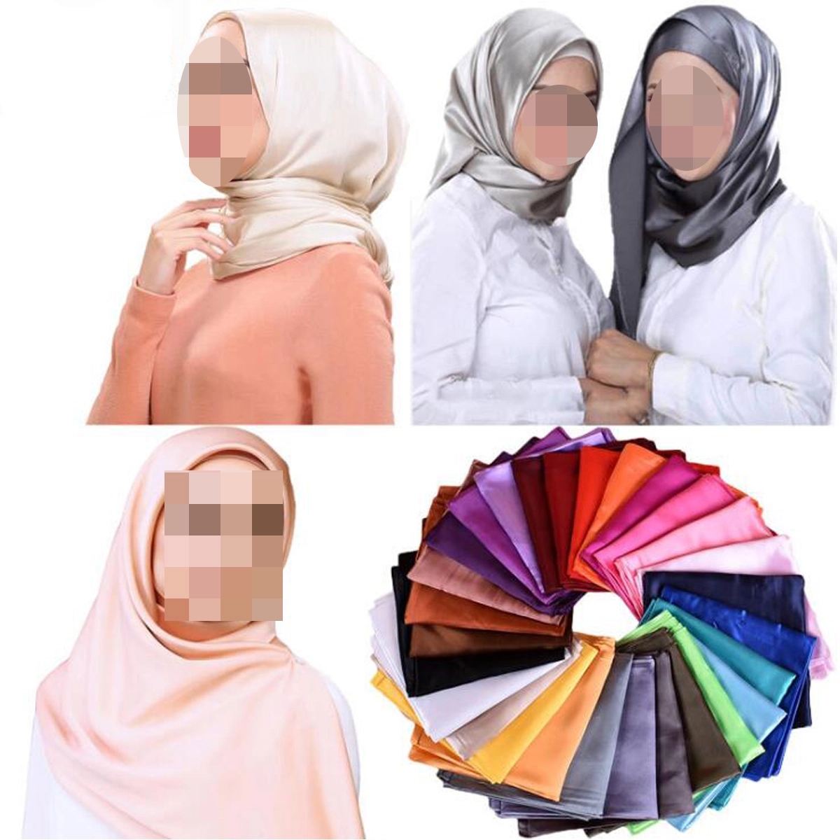 Satin Silk Head Neck Scarf Wrap 2