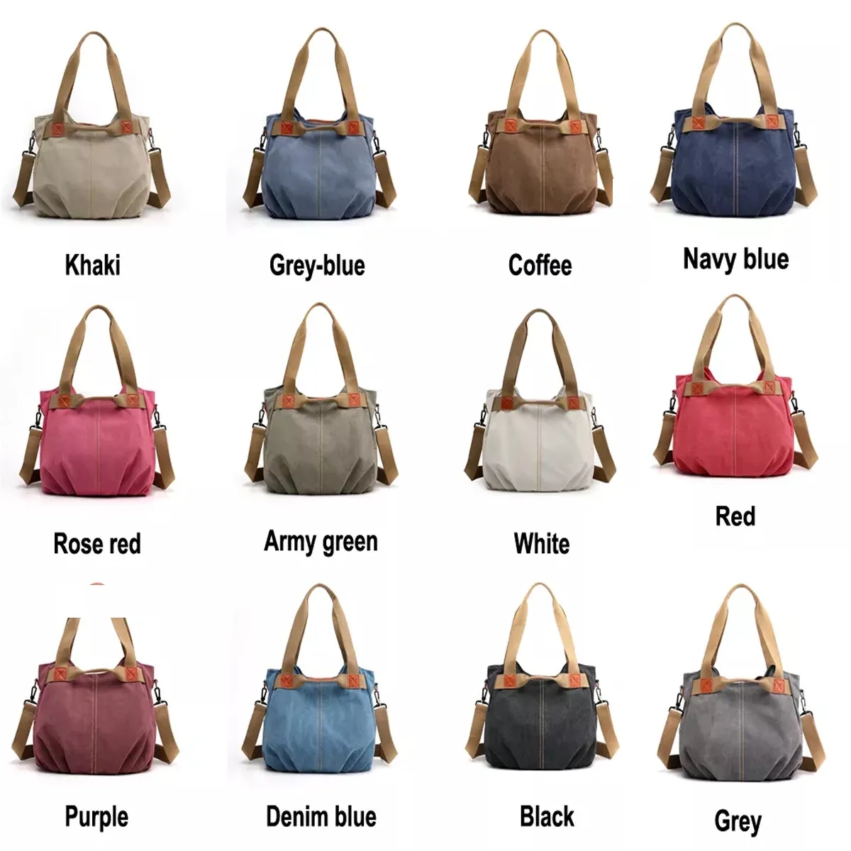 3 In 1 Women's Vintage Canvas Daily Bag 3