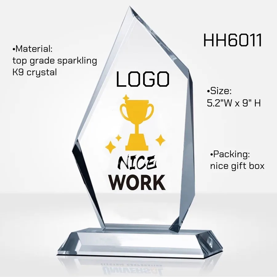 Engraved Crystal Trophy Award Plaque Supplier 2