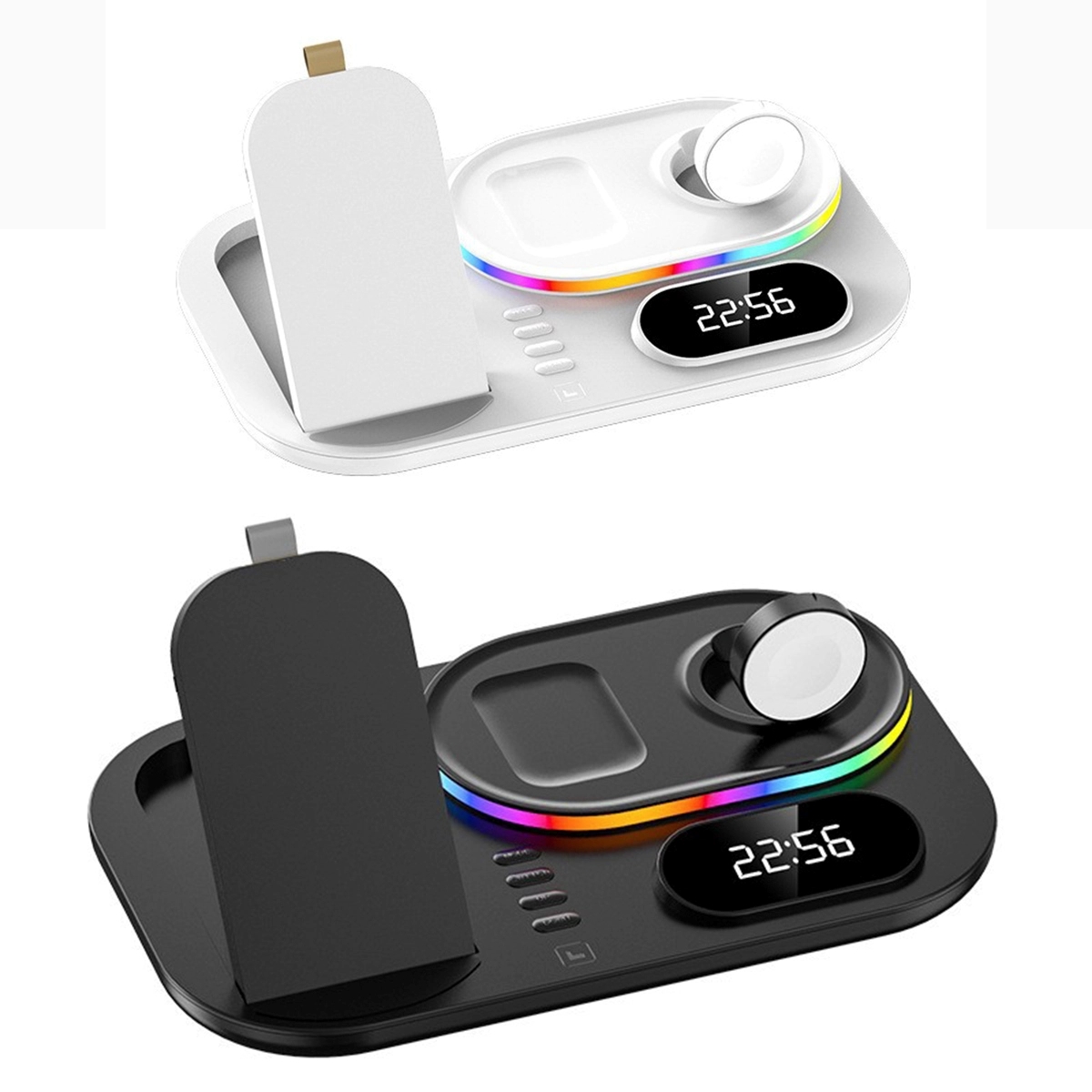 4 in 1 Foldable Wireless Charger Station with digital clock 7