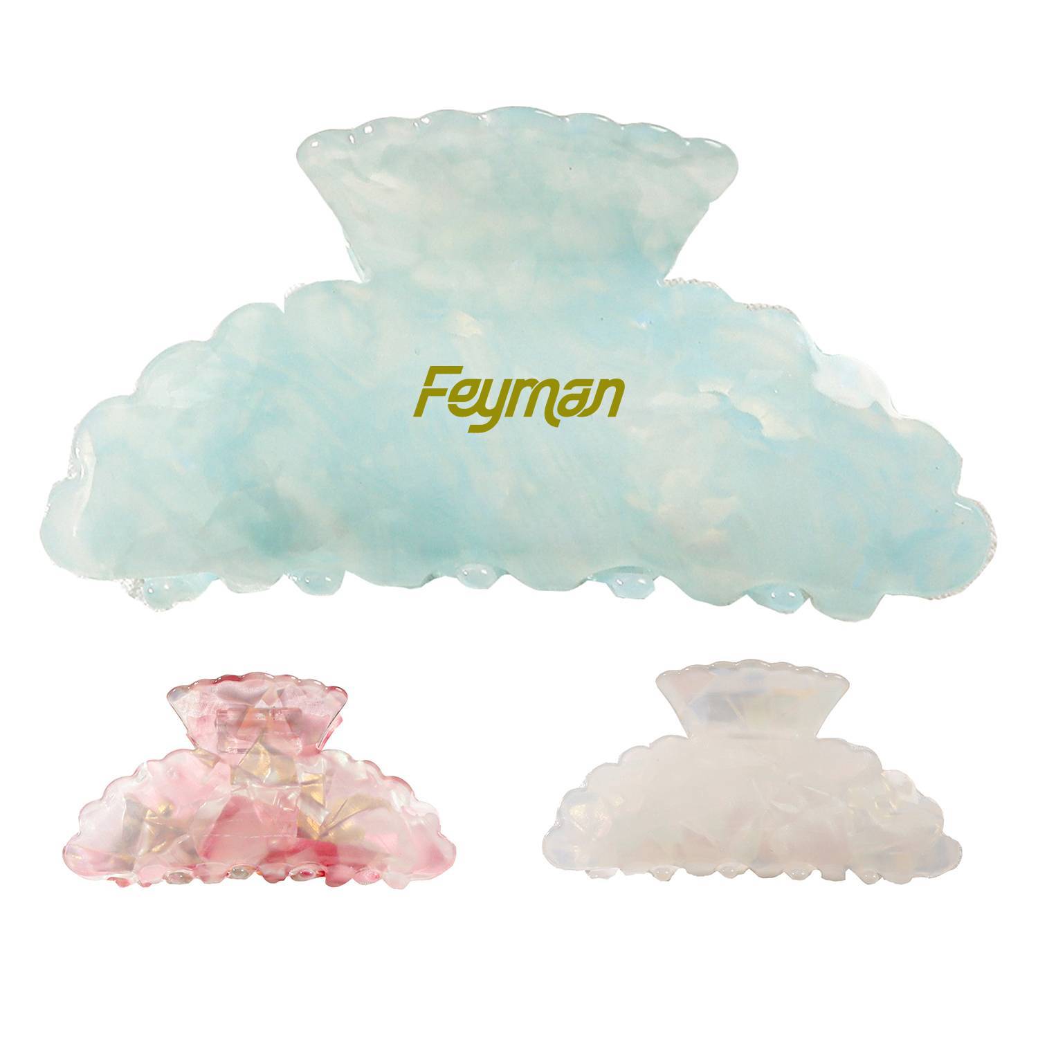 Women Large PVC Hair Claw Clip 2