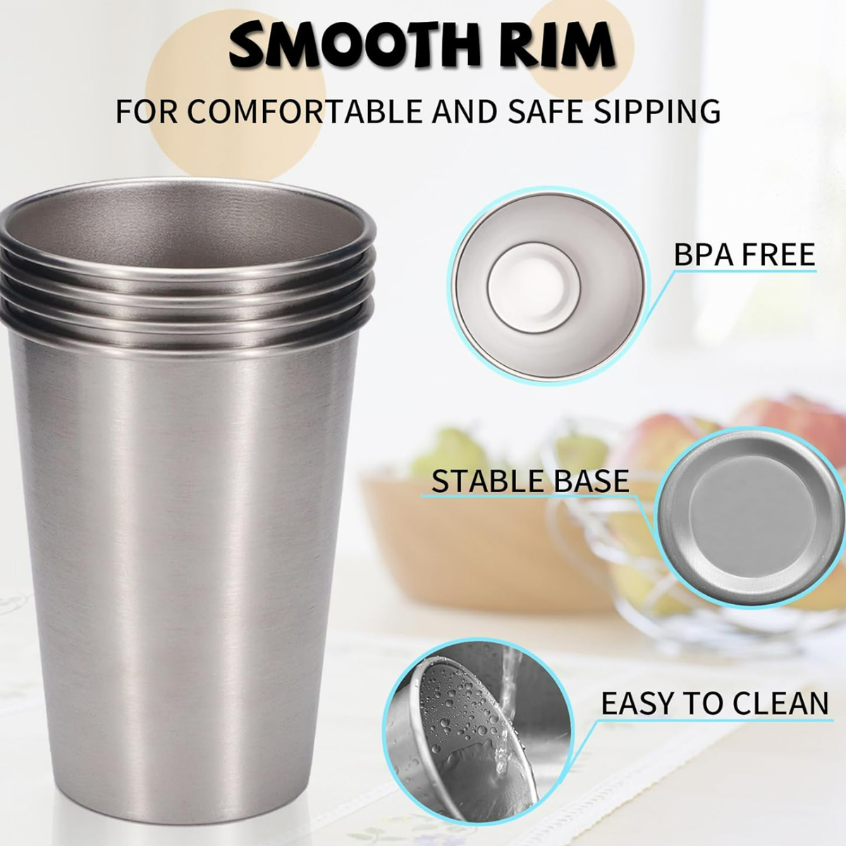 12/17Oz. Stainless Steel Drinking Cup Beer Tumblers 2