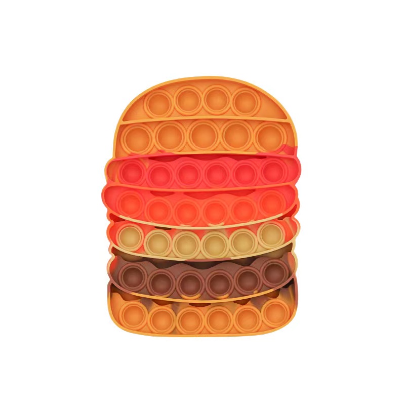 Hamburger Shape Push Bubble Pop Popping Stress Toy 6