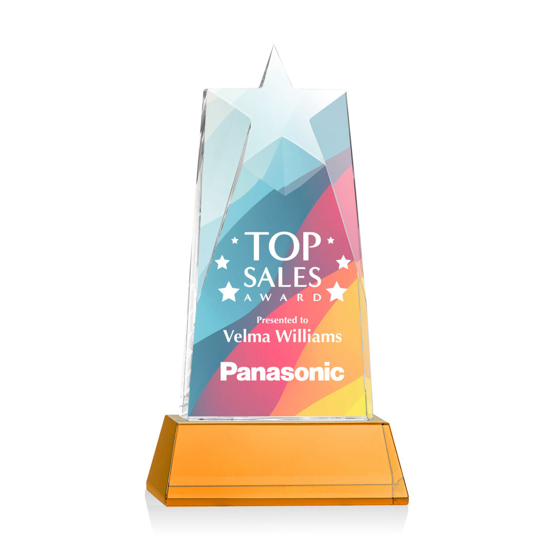 Millington Star VividPrint™ Award on Base - Amber 9