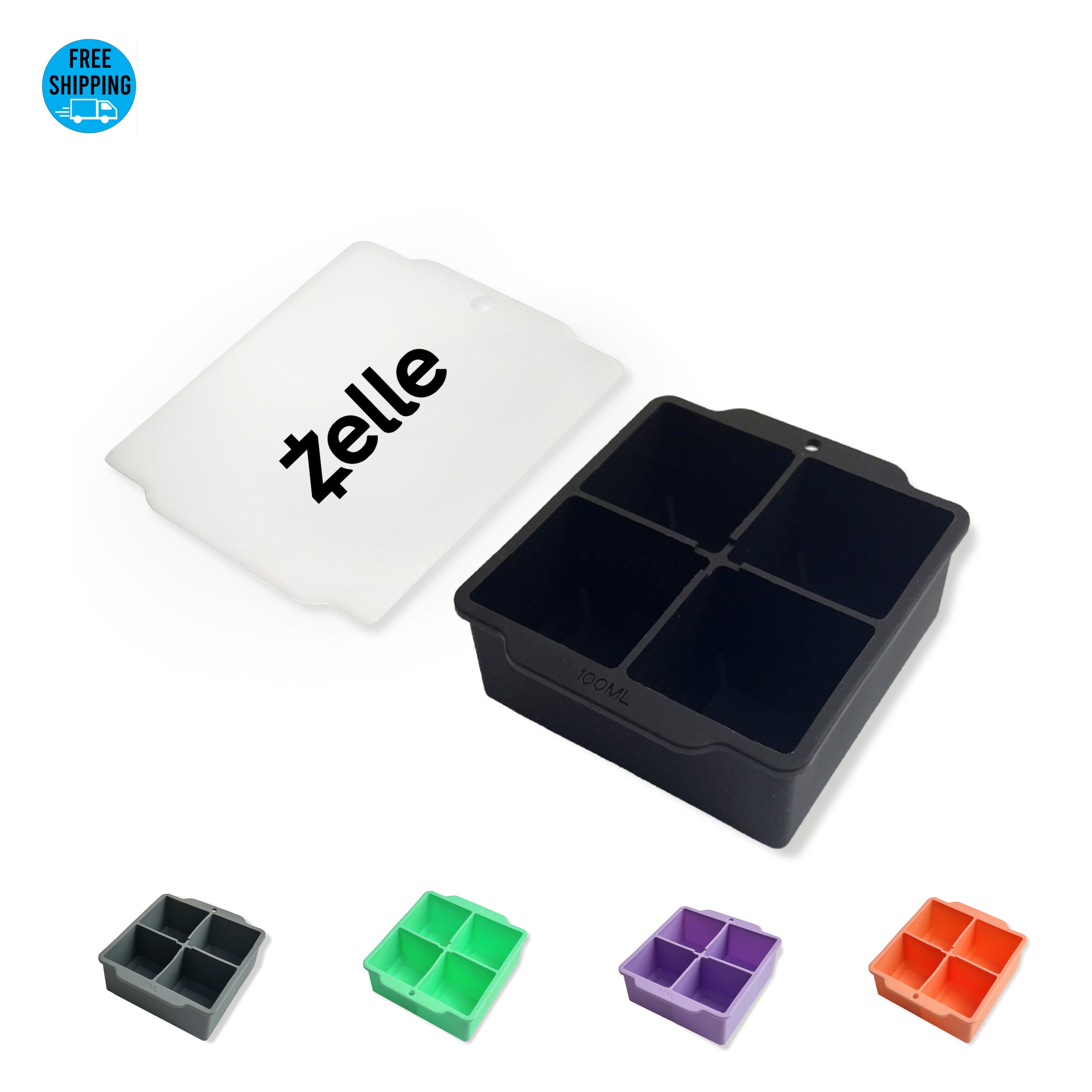 Large Ice Cube Tray 4 Grids 5