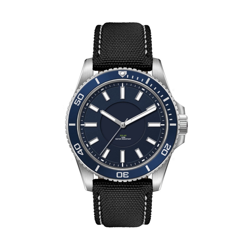 42.5MM, SS, SILVER CASE, BL BEZEL,  3-HAND "SOLAR" MVT 2