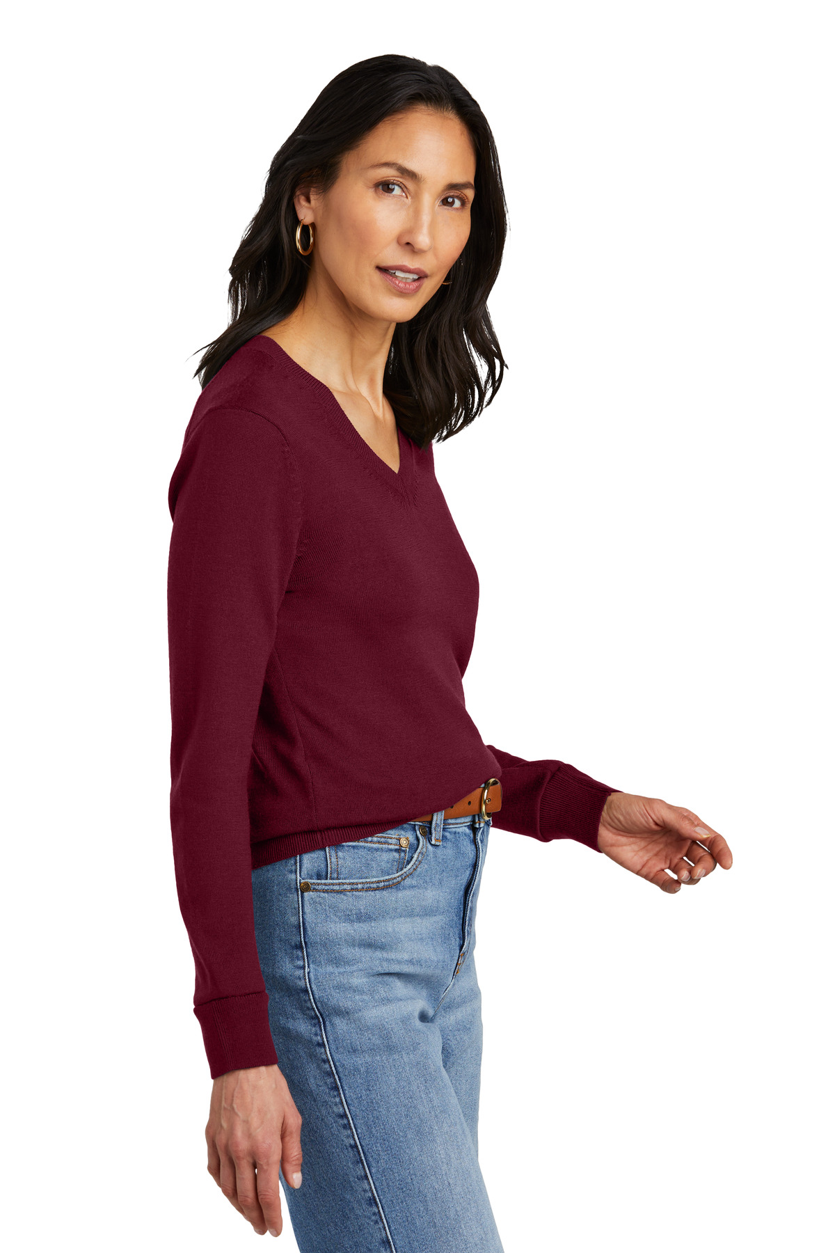 Brooks Brothers Women's Washable Merino V-Neck Sweater BB18411 12