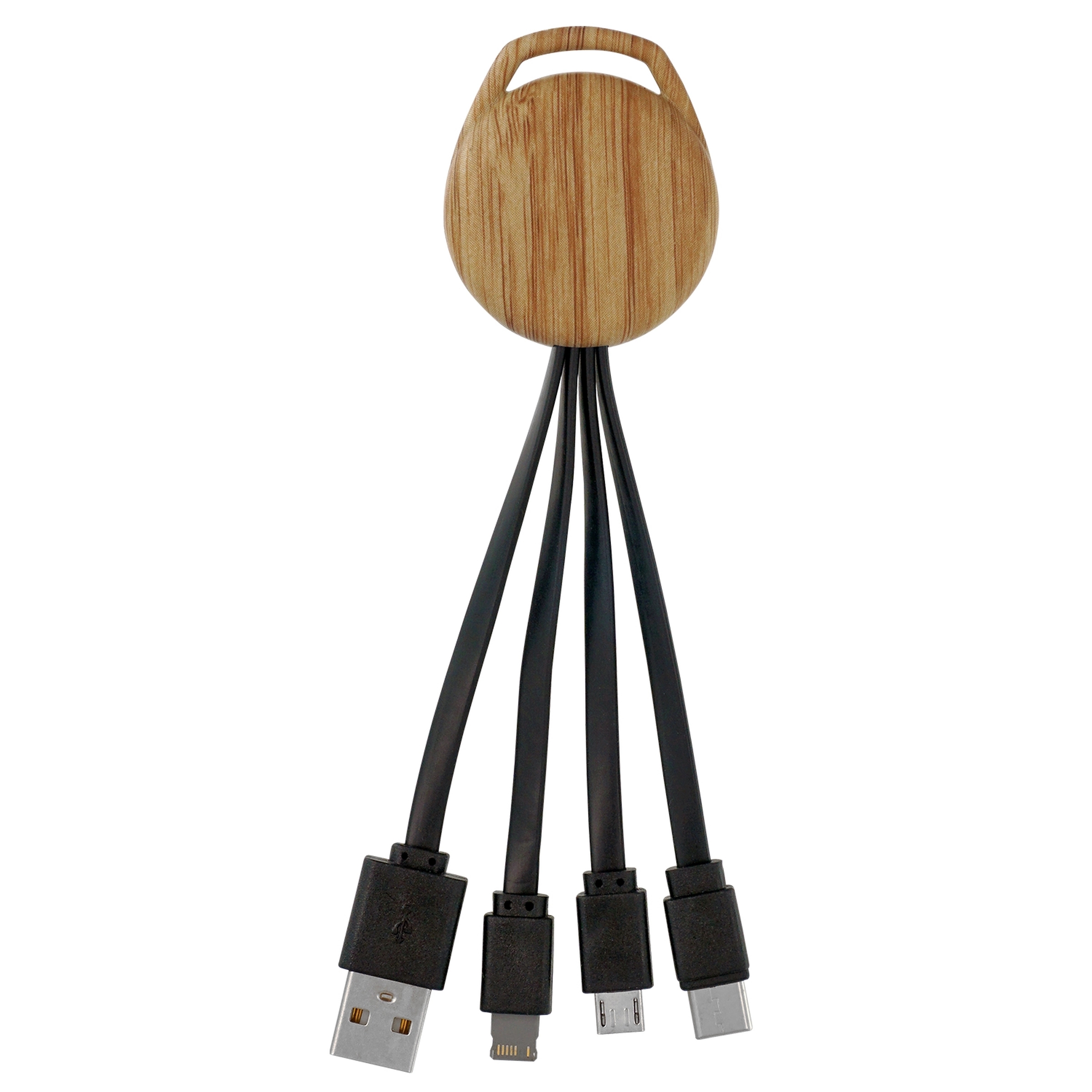 WOOD PATTERN VIVID 3-IN-1 CHARGING CABLE 6