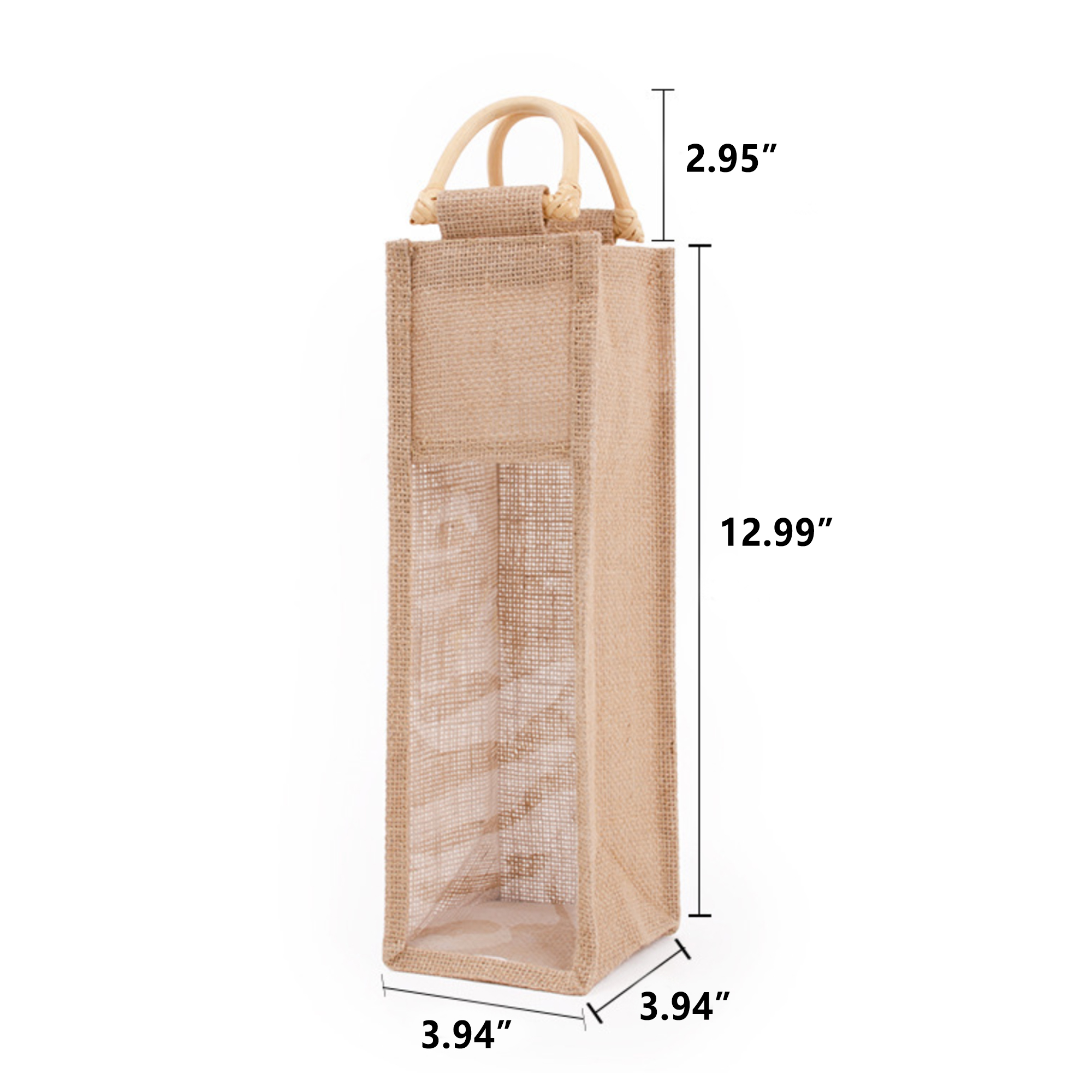 Natural Jute Wine Bag, custom tote bag with logo imprint 3