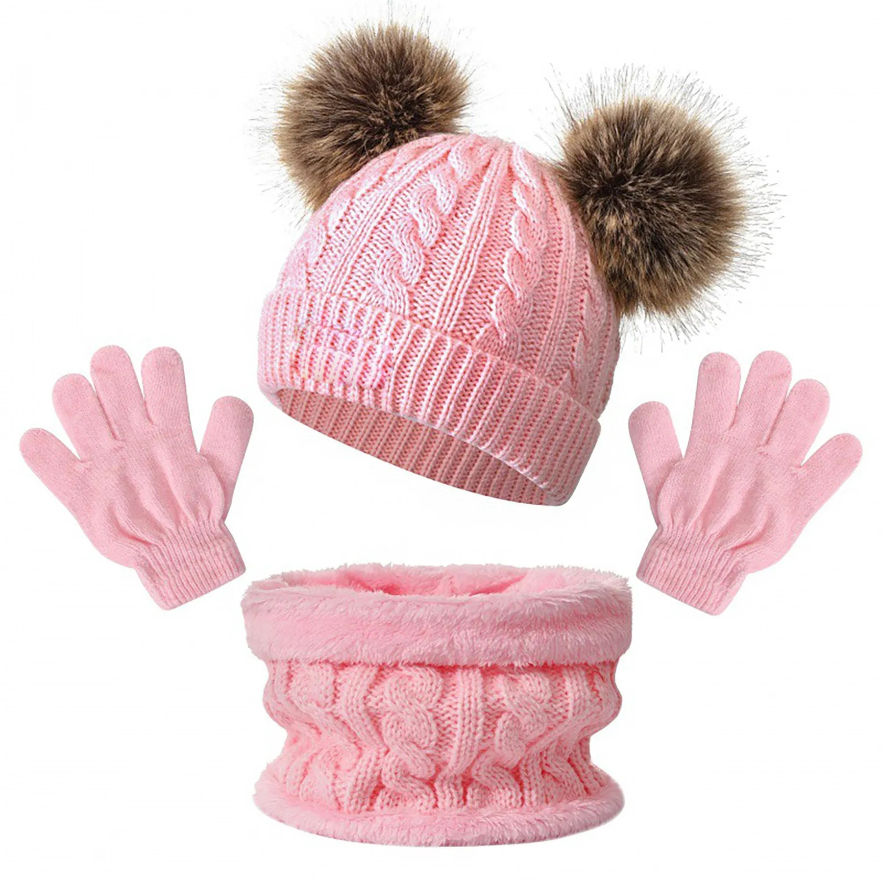 Acrylic Children's Hat, Scarf, Gloves Three Piece Set 2