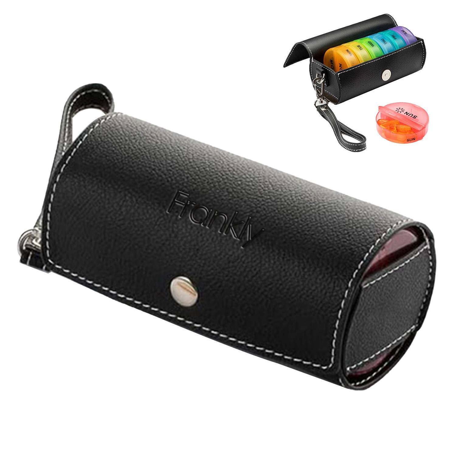Weekly Pill Box Organizer With PU Leather