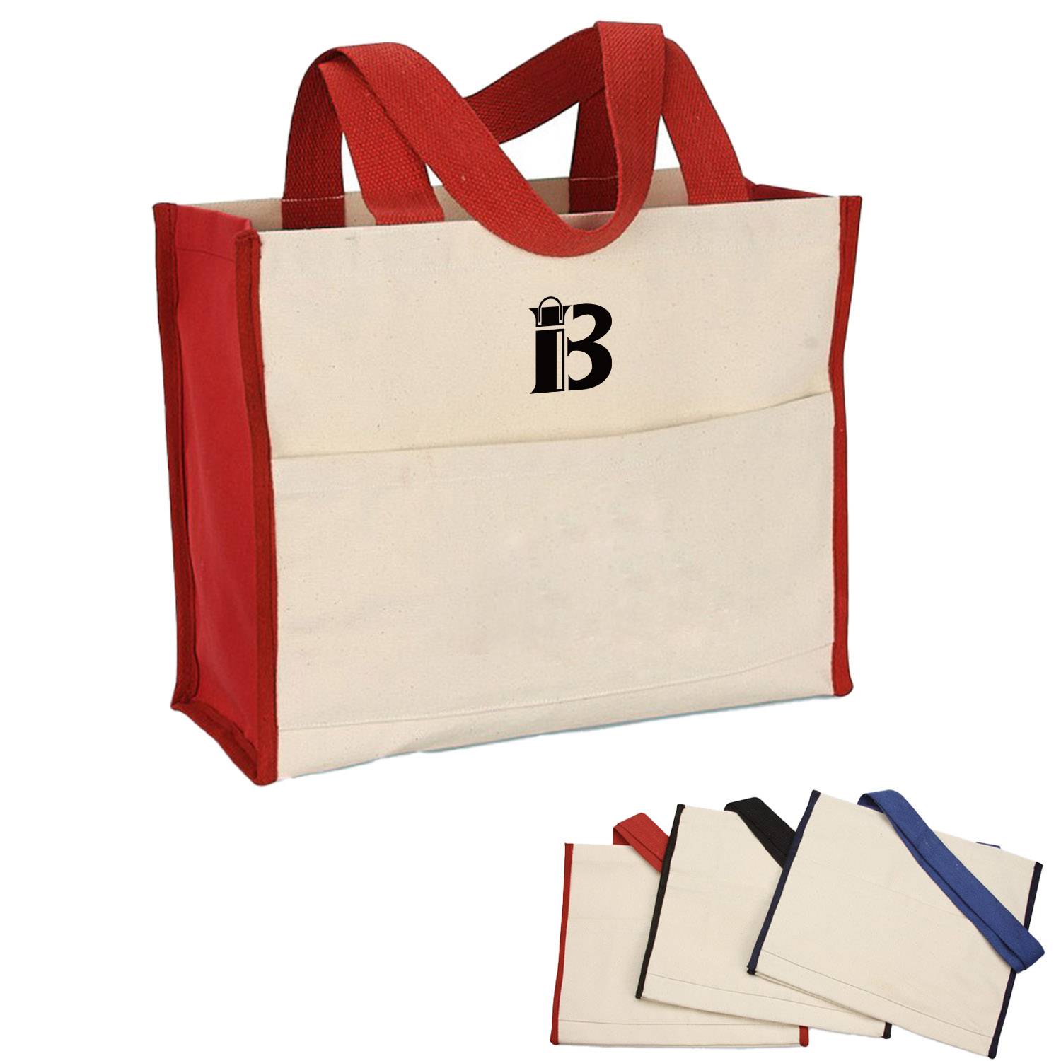 Cotton canvas grocery tote bag, custom tote bag with logo imprint 2