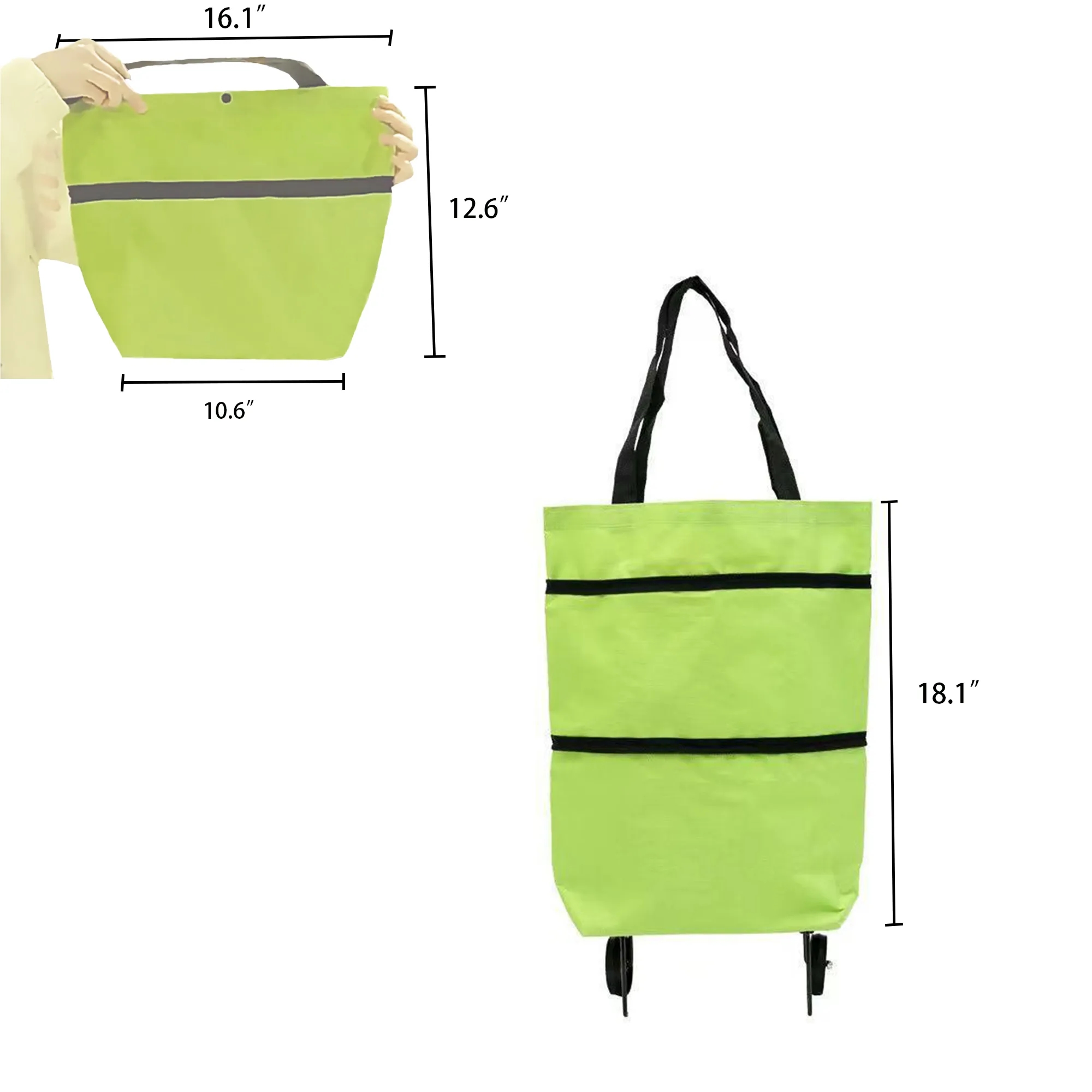 Portable Waterproof Wheeled Hand Cart Folding Bag Shopping C 2