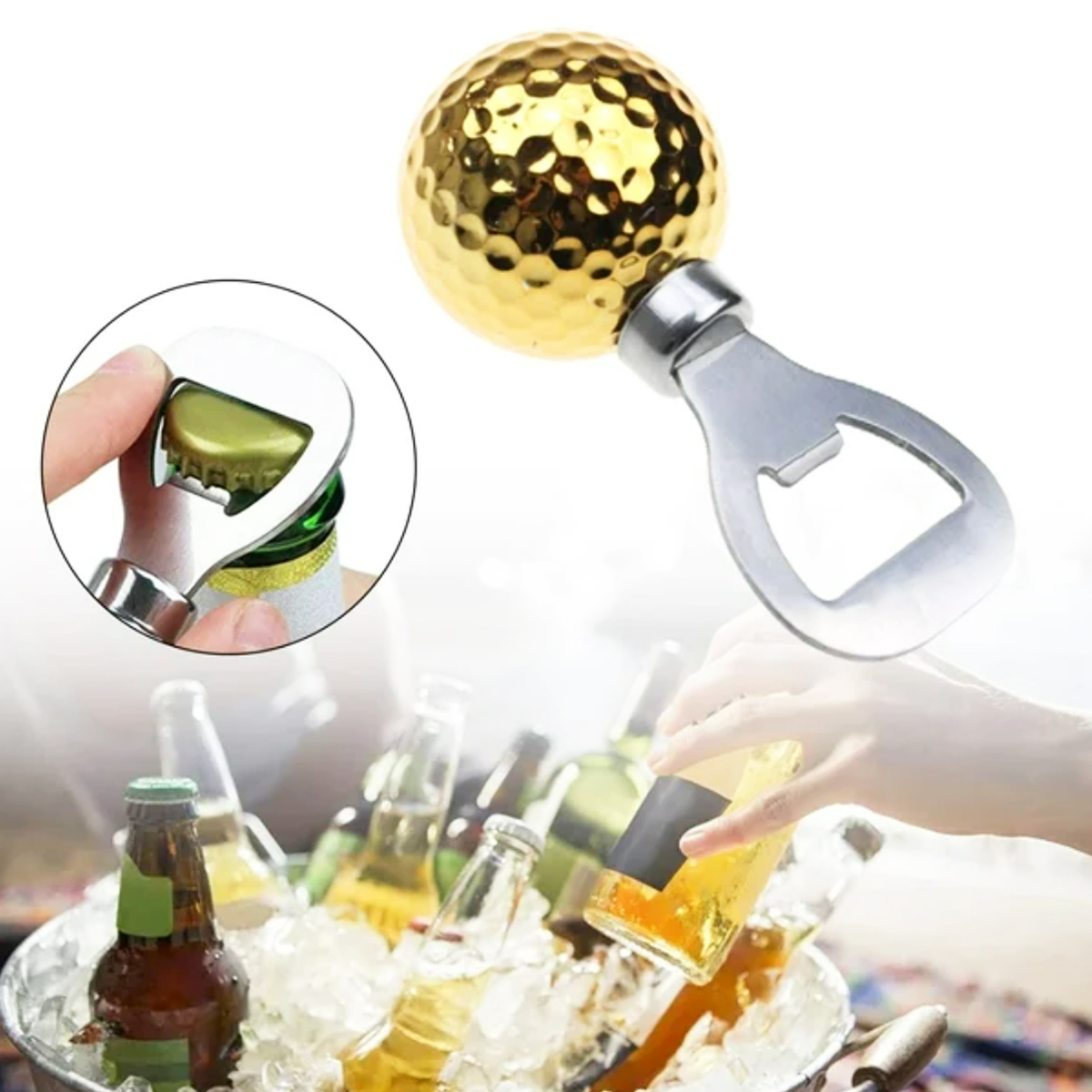 Golf Ball Shape Bottle Opener Custom Logo Option 5