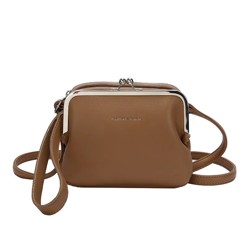 Vintage double clamped bag Stylish simple single shoulder cr 6